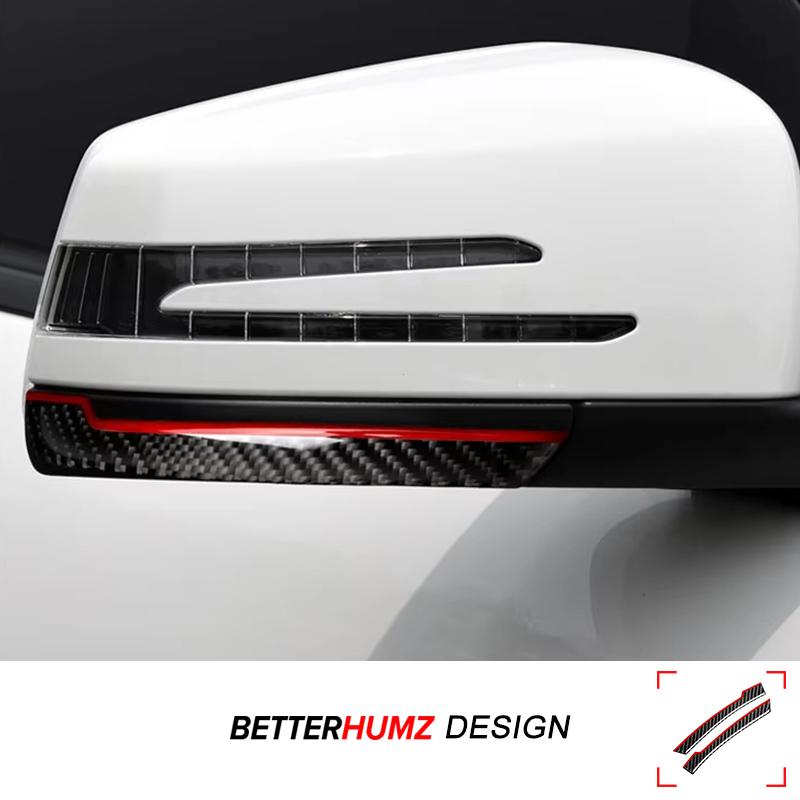 Car Rearview Mirror Anti-collision Trim Sticker For Mercedes Benz W204 W176 W212 B G R Class CLA GLE GLK GLS CLS Carbon Fiber