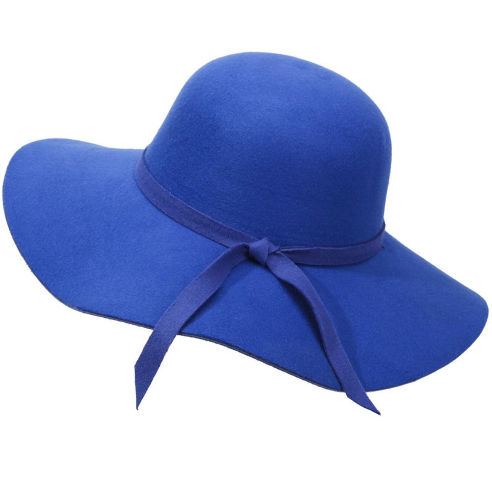 Vintage Style Bucket Hat Foldable Design Felt Material Wide Brimmed Hats Retro Design Wide Brim Floppy Fedora Hats