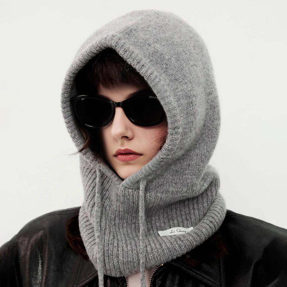 Autumn and Winter Men and Women Knitted Hats for Cervical Vertebrae Neck Scarf  Ears  Thickened and Warm