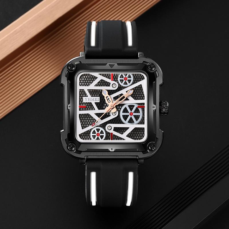 UTHAI BK150 Modische Herrenuhr mit hohlem Design, wasserdichte und leuchtende Quarzuhr, coole Uhr Geschenkuhren für Männer