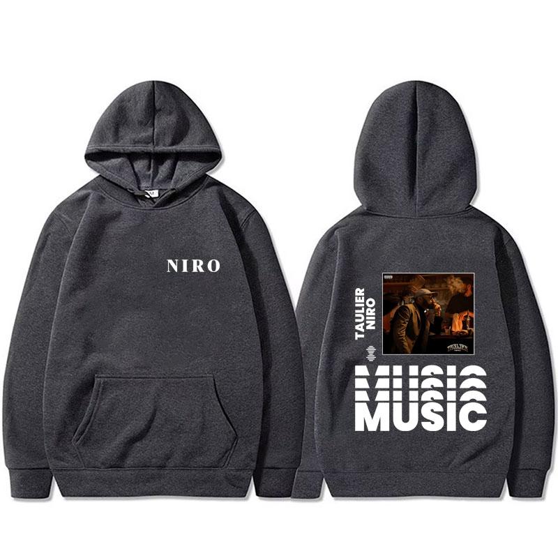 Rapper Niro Taulier Album Graphic Hoodie Men Women Hip Hop Rock Sweatshirt Unisex Fashion Vintage Casual Fleece Cotton Hoodies