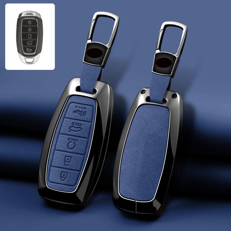3/4/5 Button Zinc Alloy Leather Car Key Cover For Modern I30 Ix35 Kona Encino Solaris Azera Grandeur Ig Accent Santa Fe Palisade