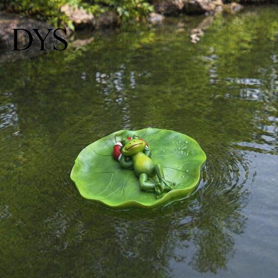 Garden Animal Statues for Water Features Floating Frog Pond Ornament, Realistic Resin Statue, UV Protected Statue Patio Decor Weather Resistant