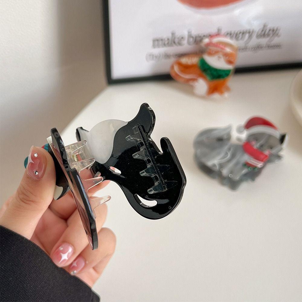 Korean Style Cat Hair Claw Cat Acrylic Animal Hair Clip Cute Animal Shark Clip  Daily