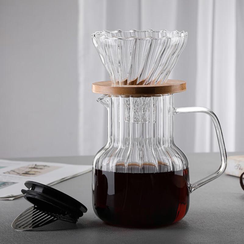 Shangqi 1000ML Glass Pour-Over Coffee & Cold Brew Pot Set