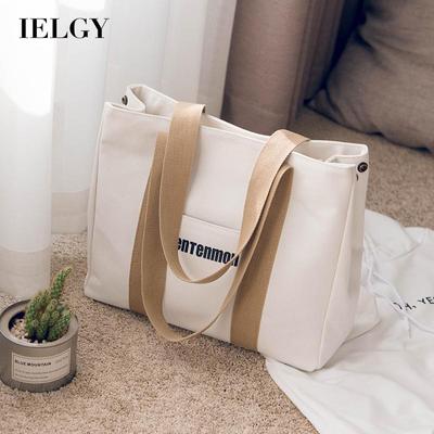 Ladies Casual One-shoulder Canvas Bag Korean Version Large-capacity Simple Letters