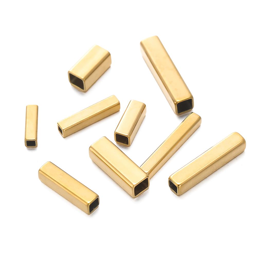 

10/20 шт. Квадратные бусины-разделители из нержавеющей стали, подвески для ожерелий, браслетов, длинные полые бусины для изготовления ювелирных изделий своими руками, аксессуары 3x10mm hole2mm