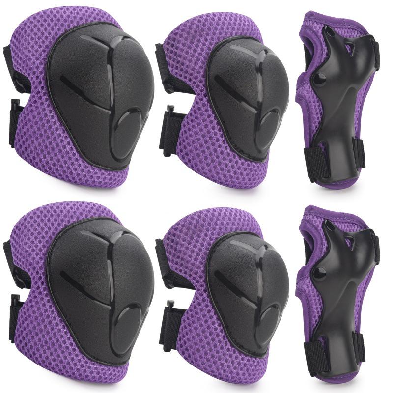 Kids' 6-Piece Protective Set: Knee & Elbow Pads for Skating, Skateboarding, Biking