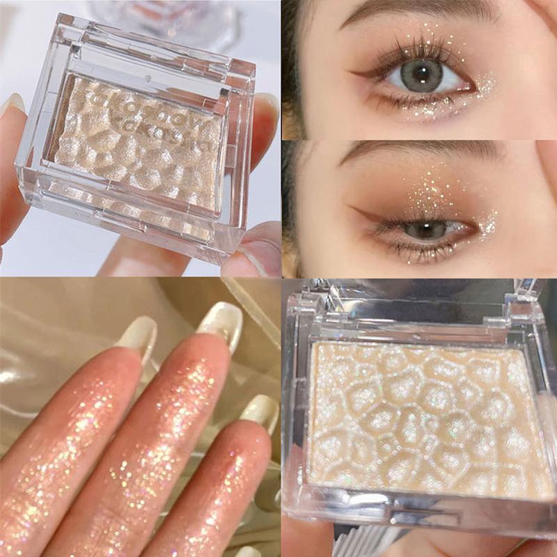 Highlighter Palette Polarisierte Glitter Lidschatten Pulver Make-Up Gesicht Körper Schimmer Glänzende Kosmetik