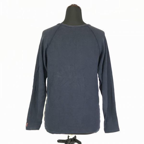 USED/Made In Japan HR Market V Neck Long Sleeve T Shirt Men M Navy Hollywood Ranch Market