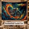 Motorradfahrer (14) Thema Personalisierte Wandteppich Benutzerdefinierter Name Text Wandbehang Tapisserie Haus Hintergrund Dekoration