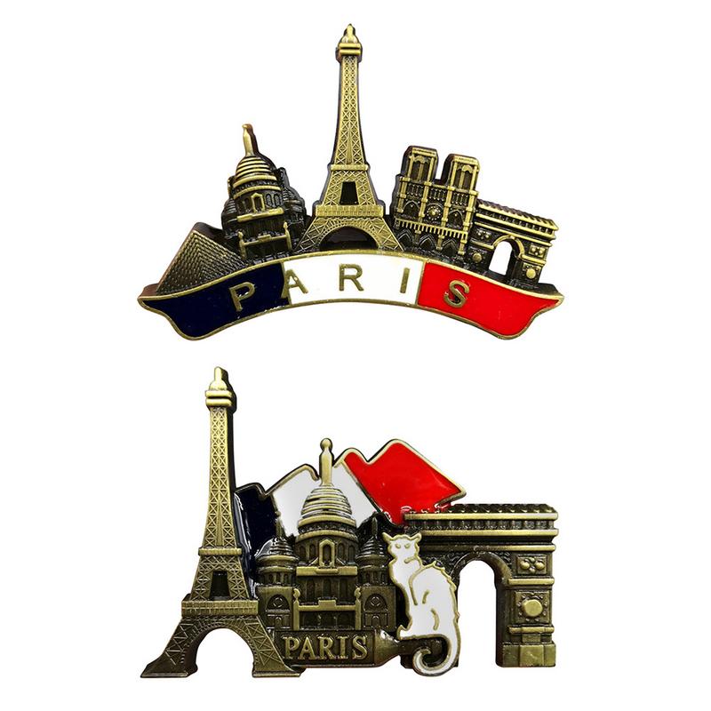 3D Stereo French Paris Metal Fridge Magnets Retro Resin Magnetic French Paris Refrigerator Sticker Tourist Souvenir Home Decor