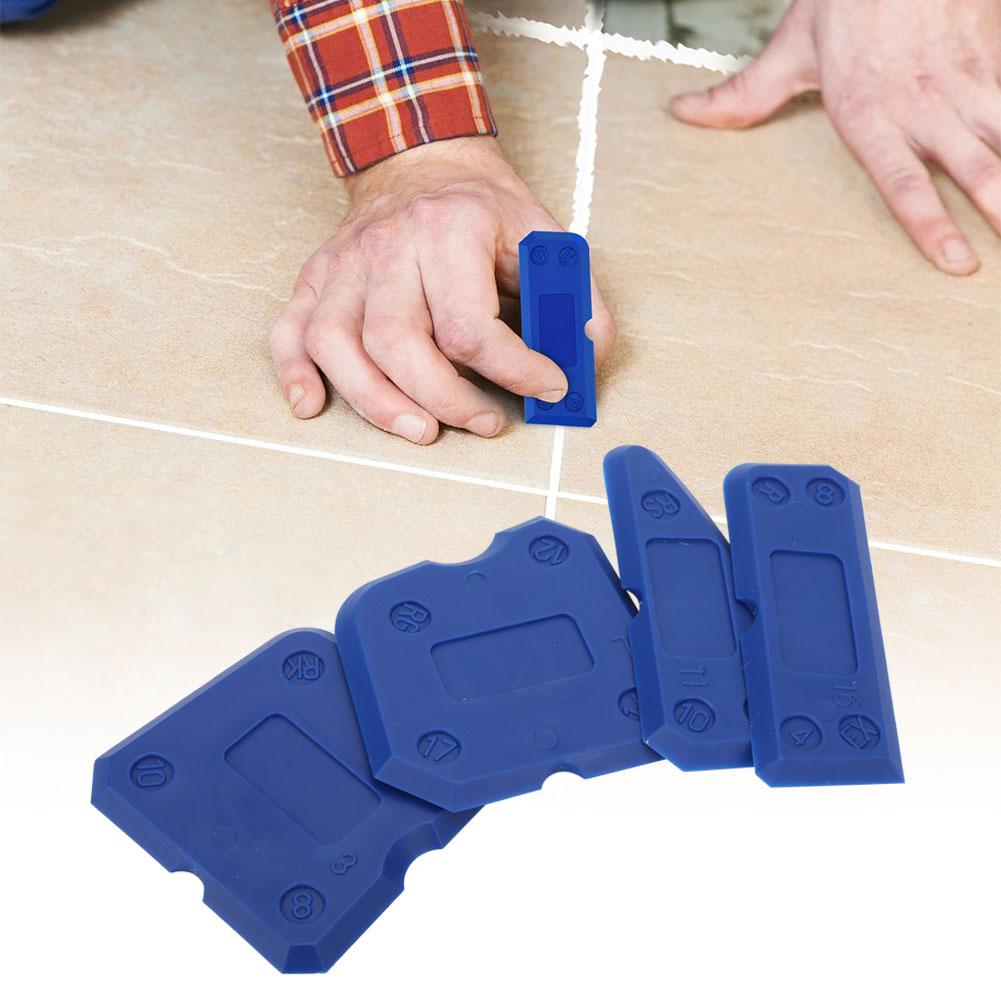 4PCS Caulk Tools Kit Silicone Glass Cement Caulking Scraper for Sealant Grout Finishing Sealing