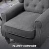 Teddy Fleece Retro Wingback Chair - Grey