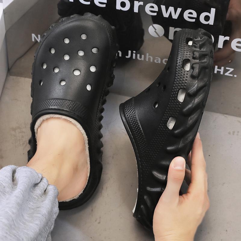 2025 Winter Fleece-Lined Closed-Toe Shoes - Warm, Thick Cotton Slippers for Couples