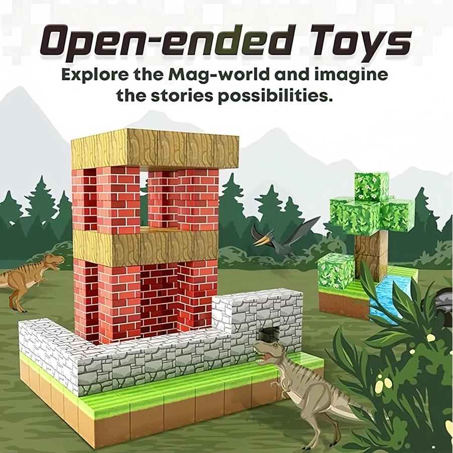 Creative Magnetic Building Block Bricks Famous Scene Mine World Architectural Set DIY Kids Puzzle  Assembly Toys Gifts