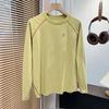 Unisex Autumn/Winter Patchwork Color Block Fleece Long Sleeve T-Shirt