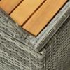 Garden Bench with Storage Space 120 cm Grey Poly Rattan