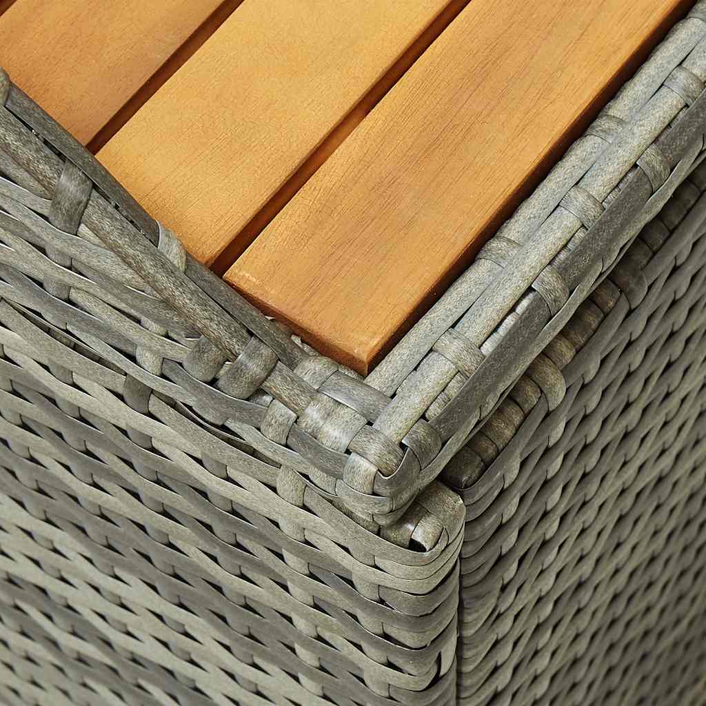 Garden Bench with Storage Space 120 cm Grey Poly Rattan