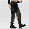 INCERUN Mesh Men See Through Elastic Wiast Cargo Long Pants