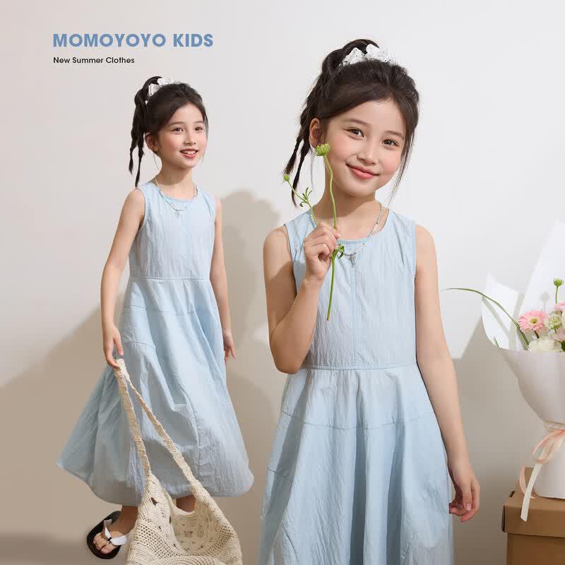 Blue Wind Chime Girls  Sweet Summer Sleeveless Dress 100