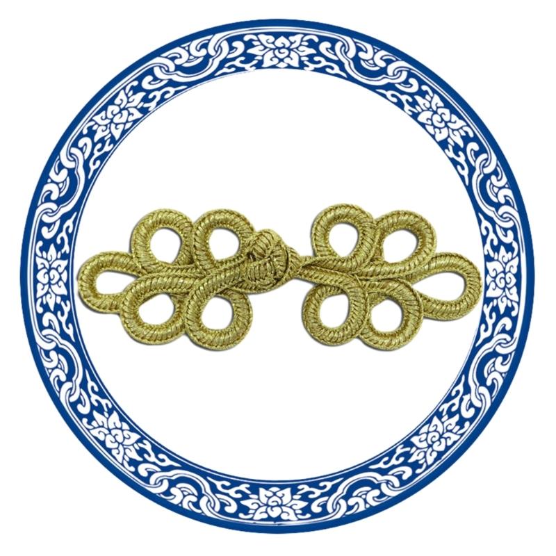 Five Leaves Shape Chinese Cheongsam Knot Button Closure Ribbon Gold Wire Fastener Hanfu Tang Shirt Suit DIY Sewing Craft