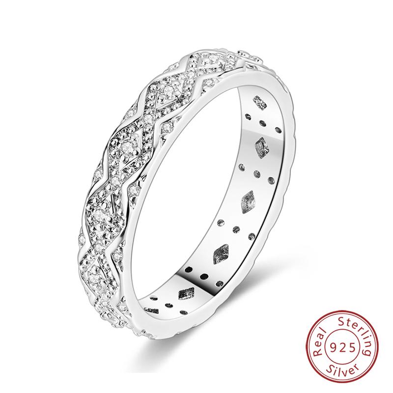 925 Silver Heart Shaped Infinite Minimalist Rings Hollow Celtic Knot Rings For Women Elegant Engagement Wedding Jewelry