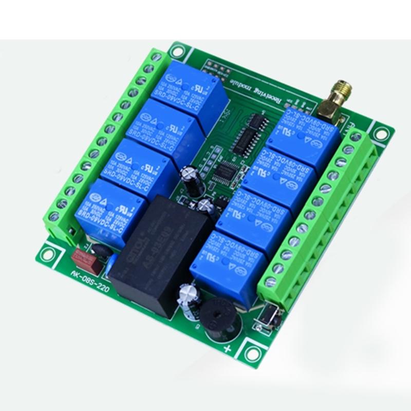 315Mhz 433Mhz DC 5V-260V Eight Channel Relay Module Receiver Wireless Remote Control Switch for DC Motor DIY