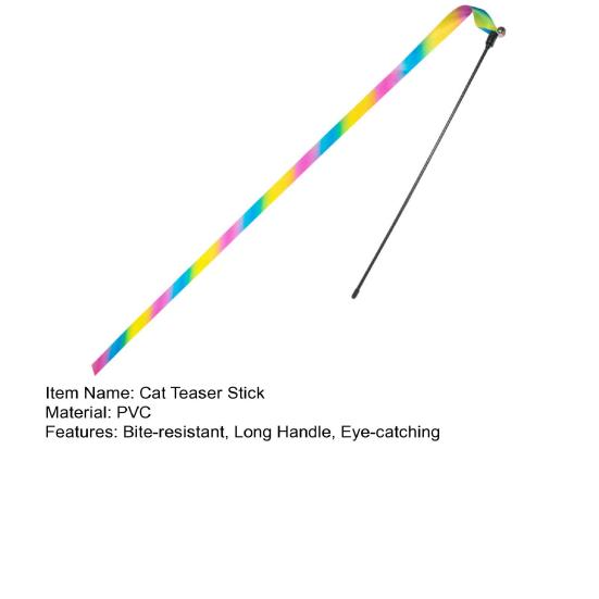 Bell Interactive Colorful Ribbon Cute Cat Toy Funny Rod Teaser Wand Cat Supplies