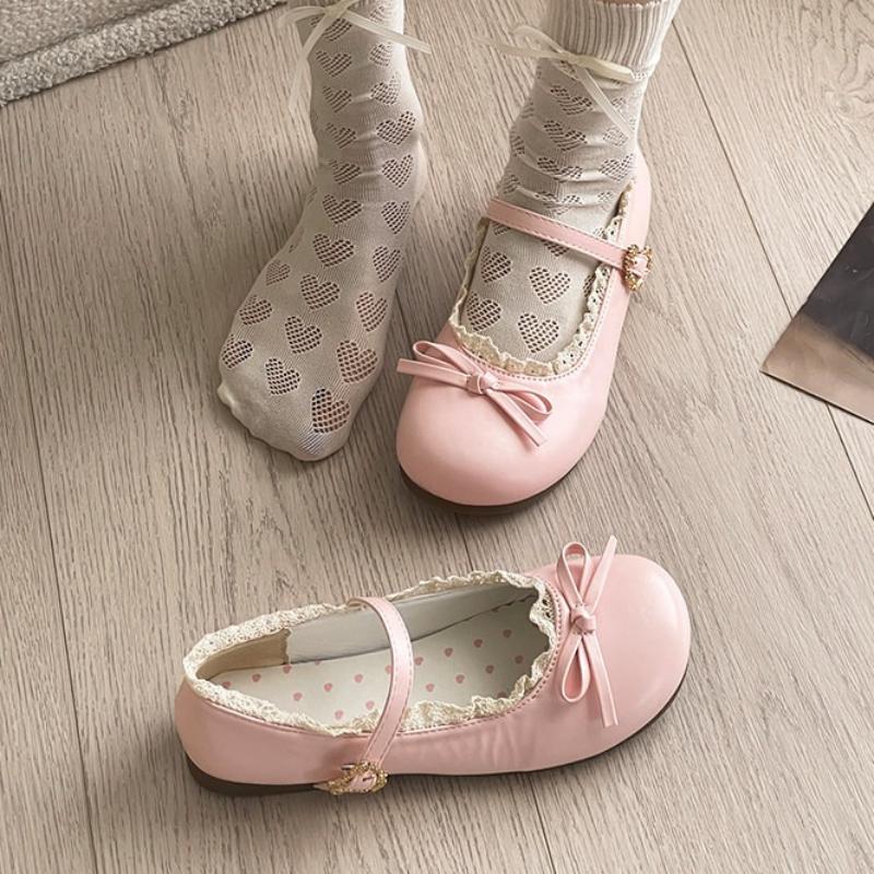 2026 Spring Cute Women Flats Round Toe Ladies Casual Ballet Shoes Comfort Soft Leather Dress ballerinas Shoes