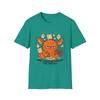 Unisex Softstyle T-Shirt Fuzzy Monster Ghosts Funny Halloween Doodle Classroom