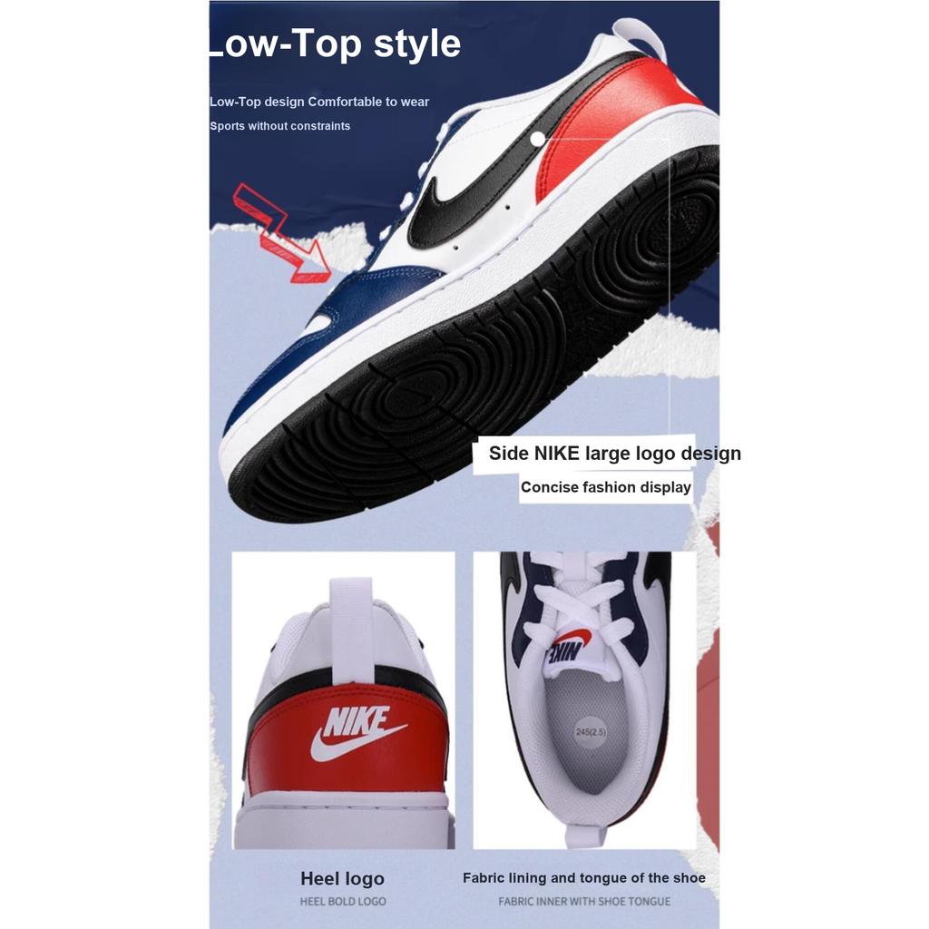 Nike Scarpe da ginnastica Court Borough Low 2 GS USA per bambini Bianco Blu notte Nero DO7446-101