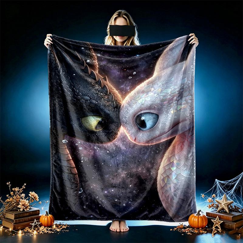 1pc Snug How to Train Your Dragon Blanket, Lightweight and Durable Print Blanket, Perfect for Home, Couch, Bed, Picnic, Travel, Office