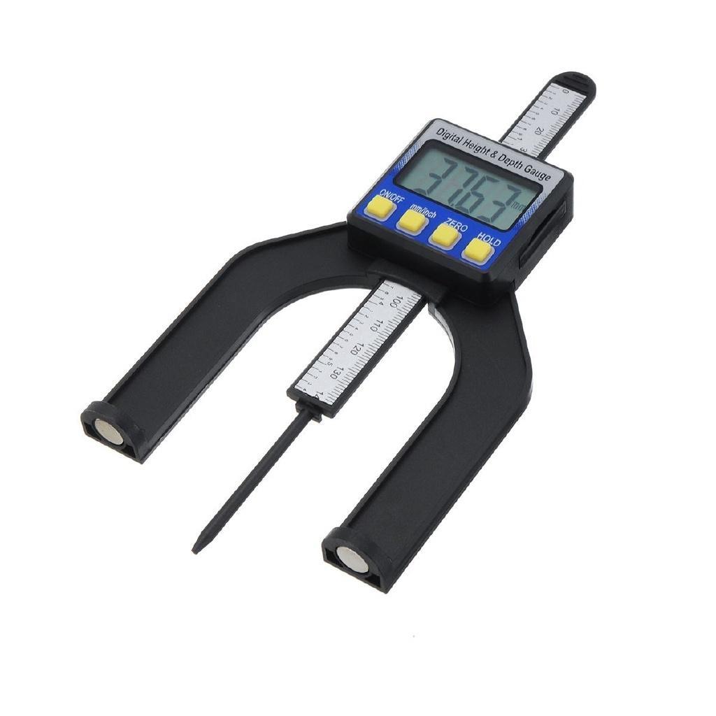 Digital Height Depth Gauge Slide Caliper Vernier Ruler Metric Measuring Woodworking Router Table Saw Tool Depthometer