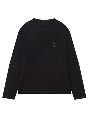 Deobiakaibeu [The B] Waffle Vintage Artwork Long Sleeve T-Shirt Black