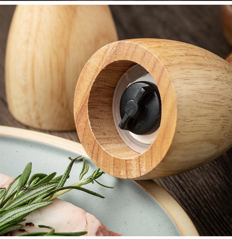Acacia & Oak Pepper Mill Set: Solid Wood Grinder for Sea Salt & Black Pepper