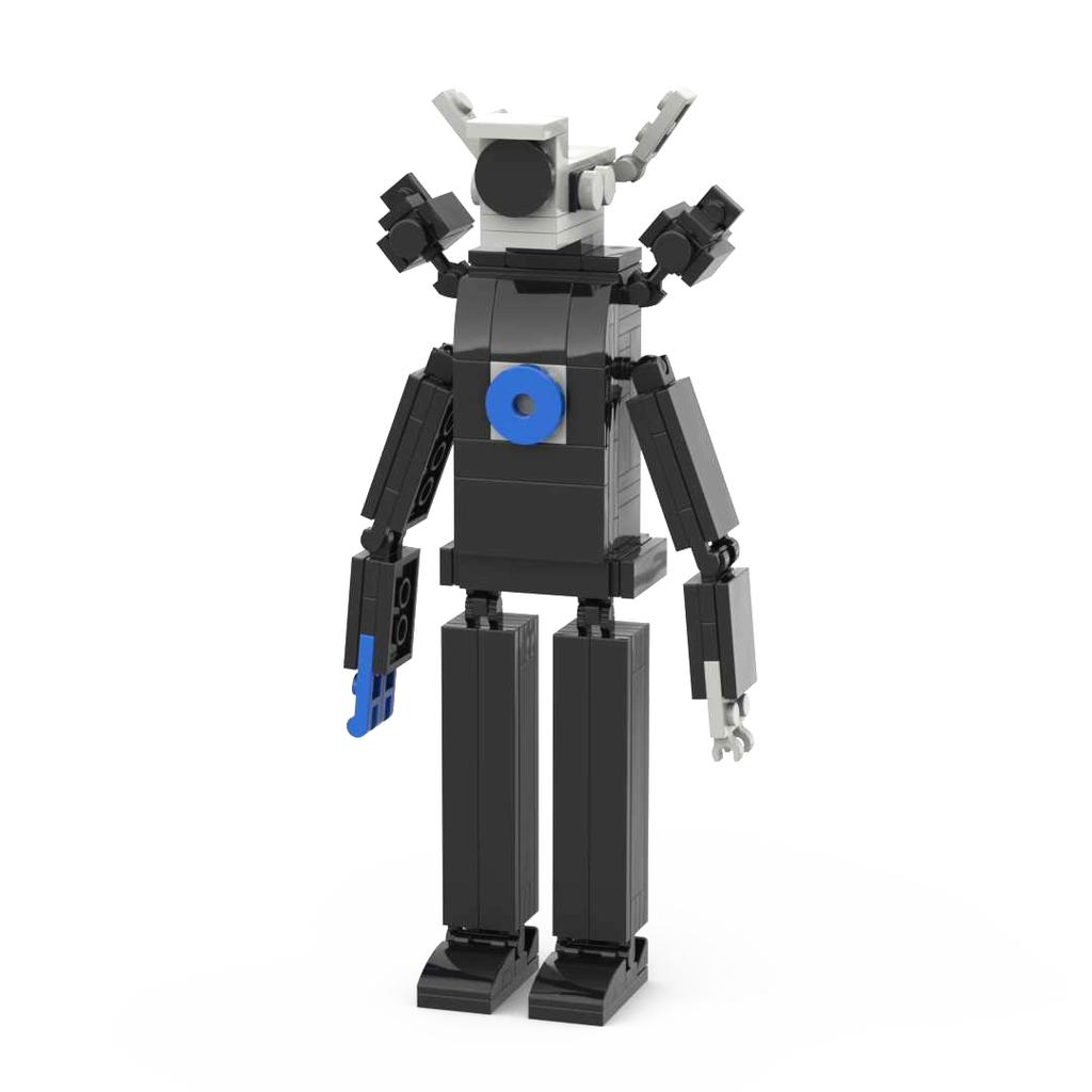 Rainbow Pig MOC Skibidi Toilet Super Upgraded Titan Cameraman Building Blocks TV Man Monitor Bricks Toys Children Birthday Gifts