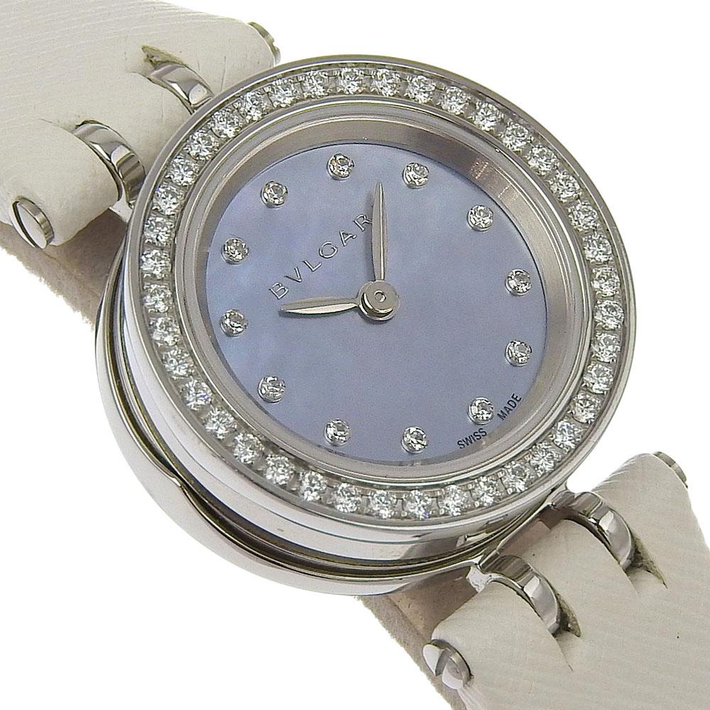 BVLGARI Bzero1 Watches BZ23S Diamond Bezel Blue shellDial Stainless Steel/diamond/leather Quartz Analog display Women Used