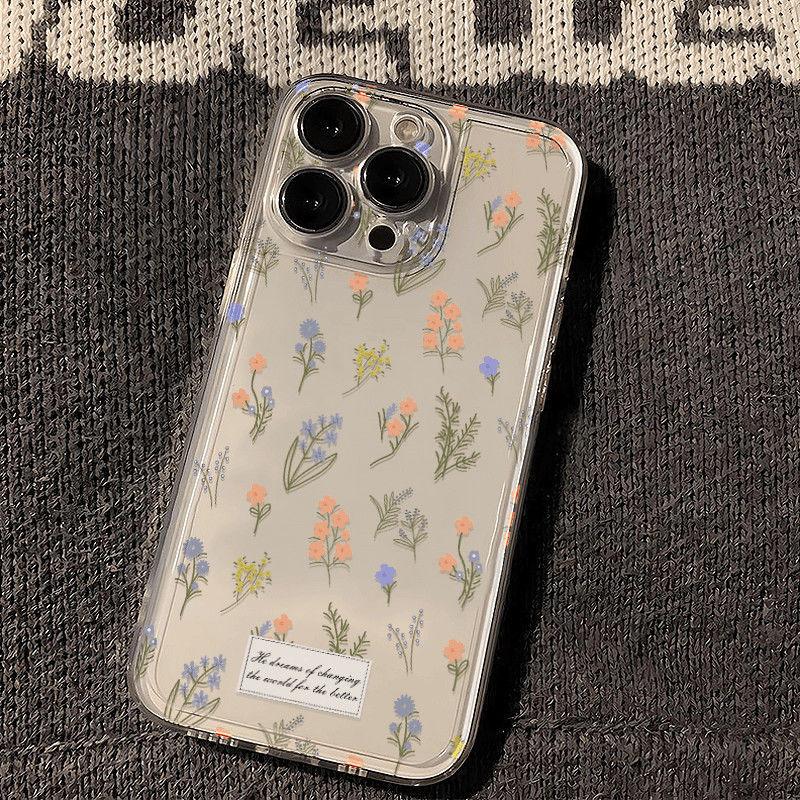 INS Wind Label Color Floral iPhone 17Promax Mobile Phone Case for Apple 16promax Space Case