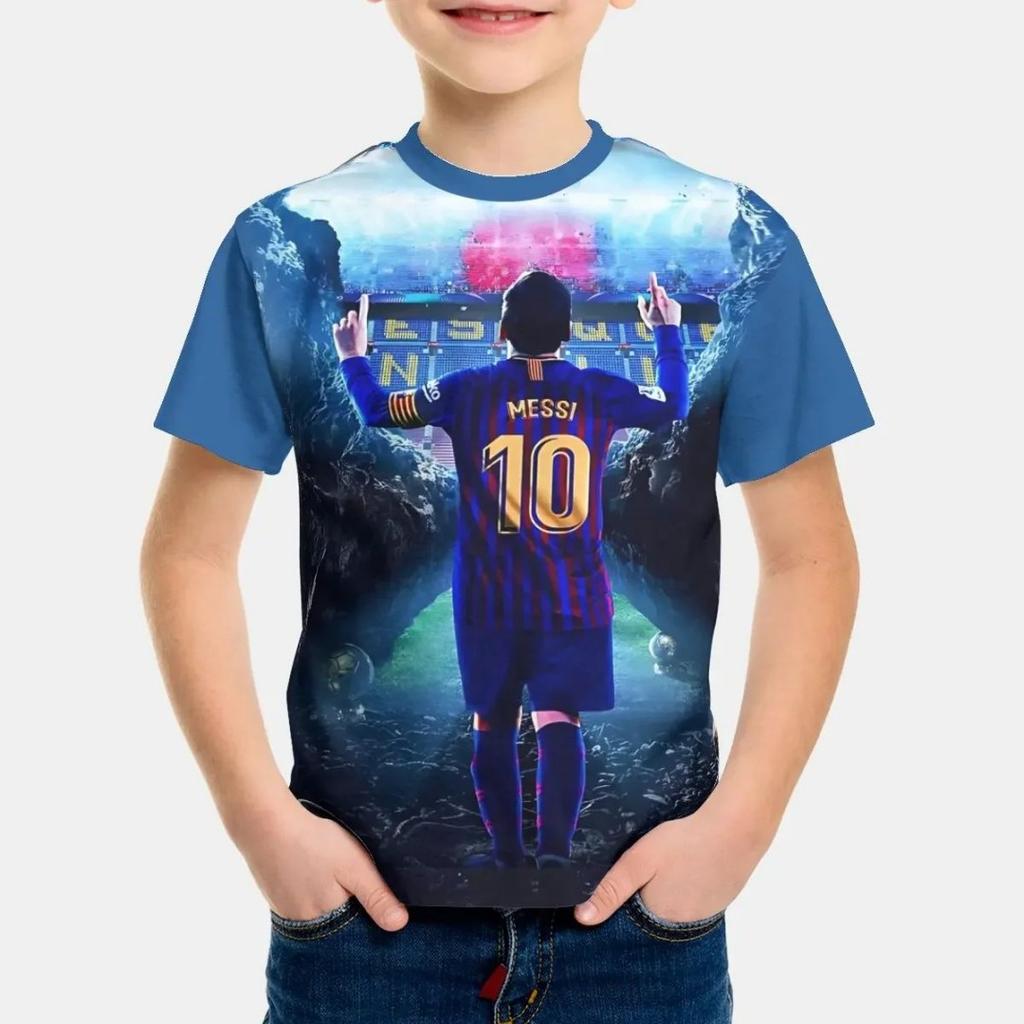 Summer New Football Star No.10 Printed Children's Clothing Men's Clothing Messi Children's Boys and Girls Children's T-shirt