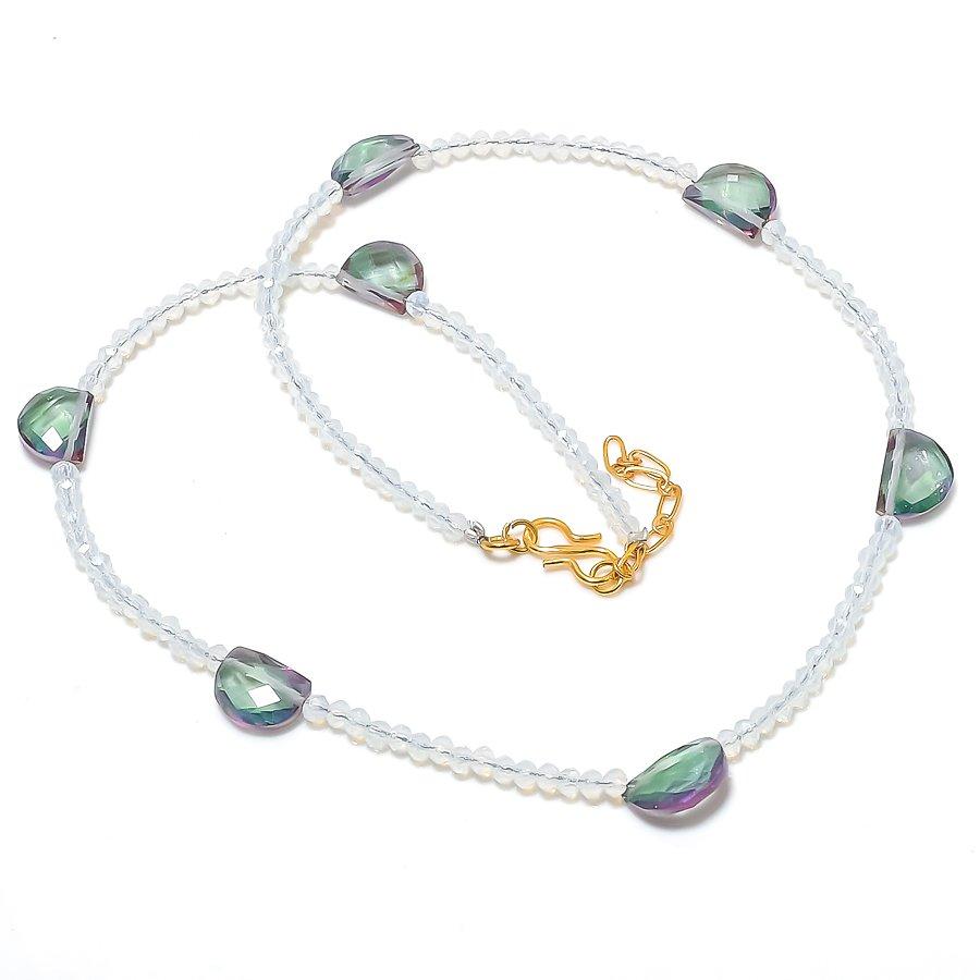 

Mystic Rainbow Topaz, Opal 925 Sterling Silver Jewelry Necklace 20 GK-6627