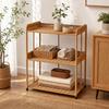 3-Tier Rattan Organizer Boho Storage Rack Bohemian Woven