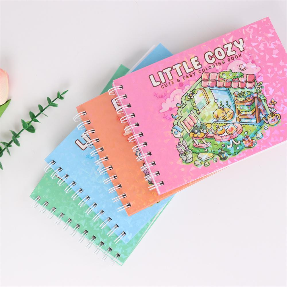 LITTLE COZY Coloring Book for Adults and Teens Featuring Girls, Boys, and Pets In Chill Moments and Relaxing Times for Relaxatio