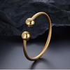 Bracciale Aperto Intrecciato in Acciaio Inossidabile di Lusso da Uomo Donna con Ciondolo Braccialetto Dorato Argentato Sfera Gioielli Accessori Bracciali Bangles