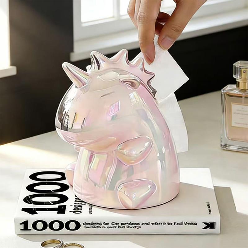 Niedliche Einhorn-Taschentuchbox Heim-Wohnzimmer-Dekoration Schmuckstück Cartoon-Taschentuchbox Küche Badezimmer Aufbewahrungszubehör Geschenk