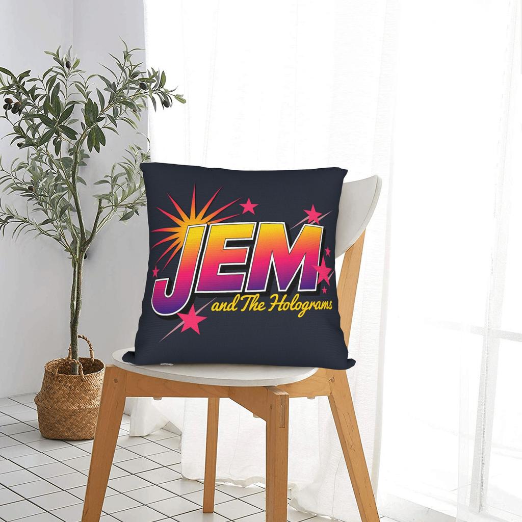 Kpop Style Jem And The Holograms Pillow Cover Comfy Cushion Cover Vintage Pillow Case For Sofa Couch Bed Living Room