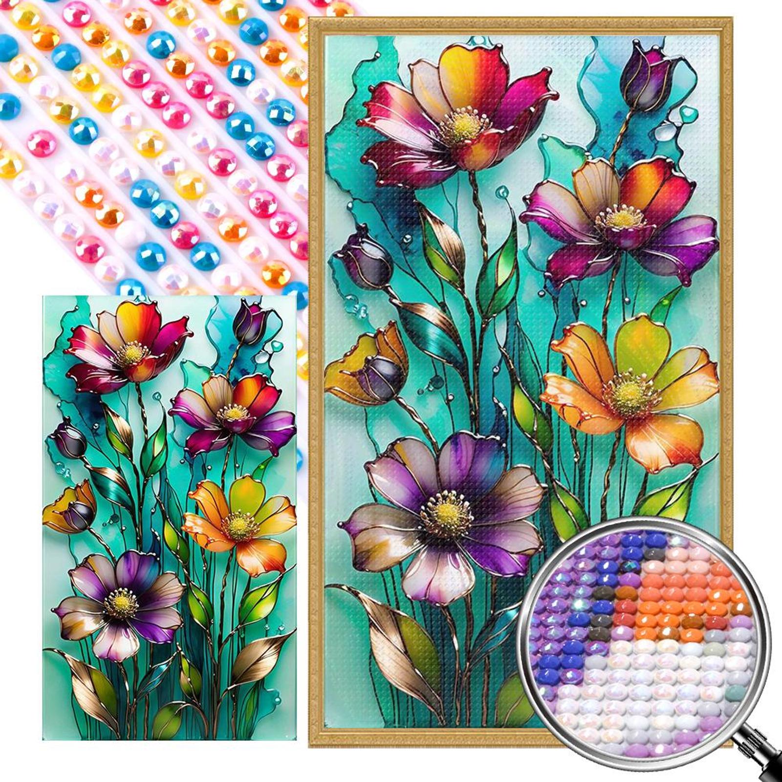 

5D DIY Full Round Drill Partial AB Diamond Painting Flower Kit Art Decor
