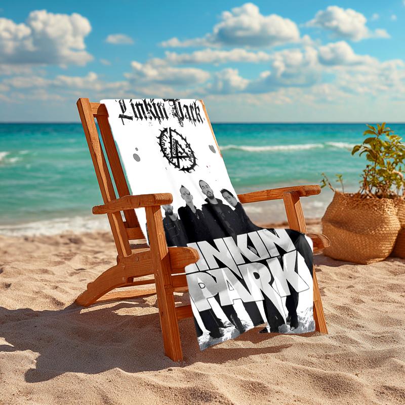 1pc Linkin Park3 Beach Towel, Comfortable and Thick, and Swimming/Bath/Picnic/Camping Towel, Suitable for Seaside Beaches