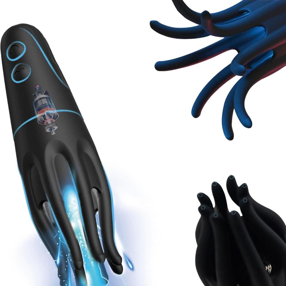 Octo-Grip Penis Training Cup with Electric Stimulation - Rechargeable Male Masturbator for Pleasure - Adult Sex Toy