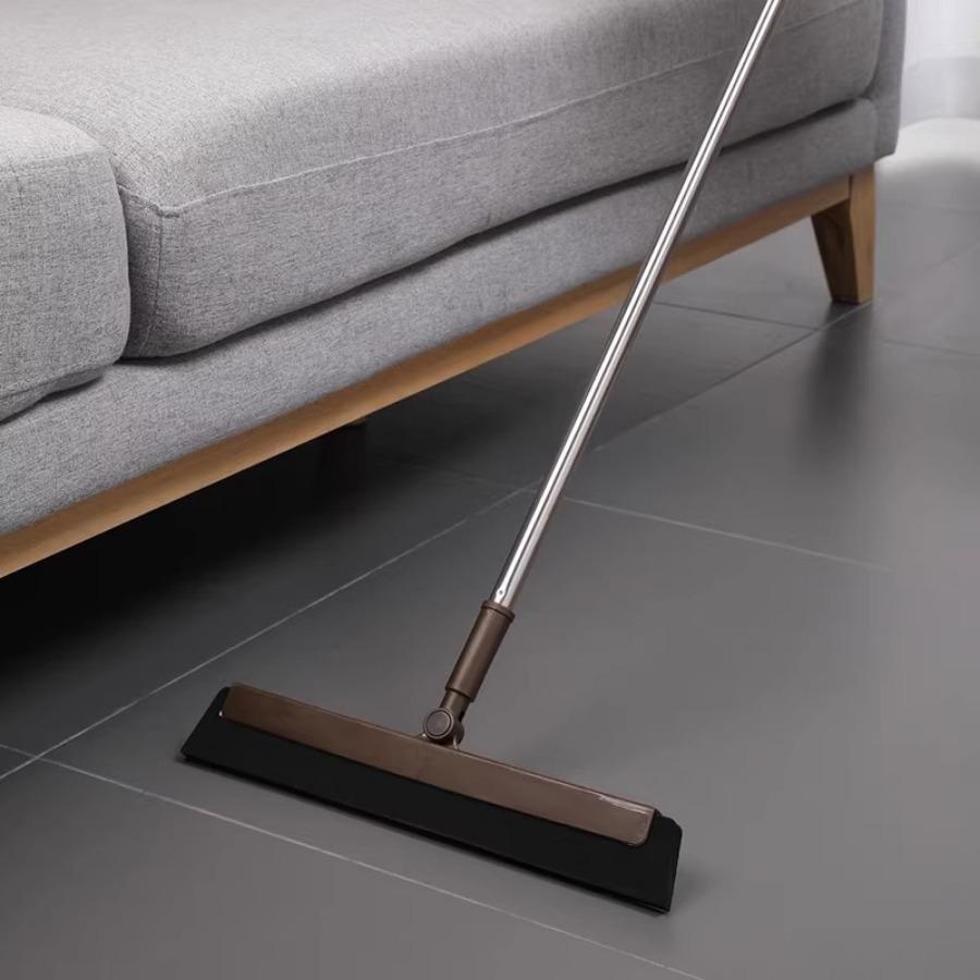 Floor Squeegee Long Handle Floor Squeegee 180 Degree Adjustable Water Squeegee Blade Wide Floor Sweeper for Floor Tile Hair